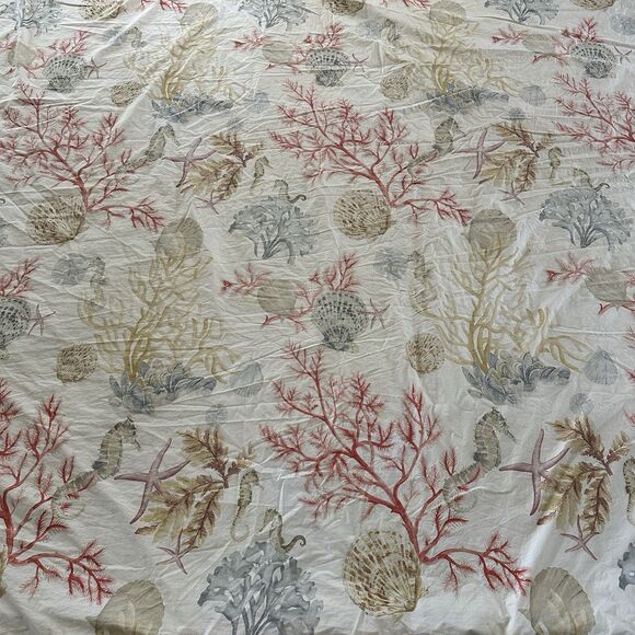 Pottery Barn Other - POTTERY BARN Duvet Seashells Coral Starfish Seahorse KING Size
